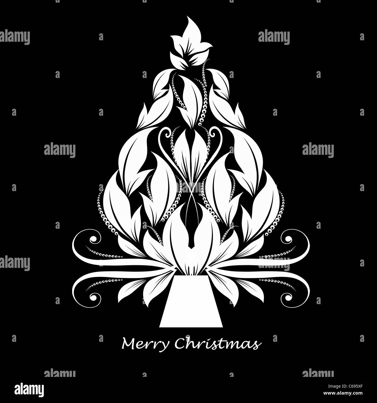 Beautiful abstract christmas tree isolated on black background Stock ...