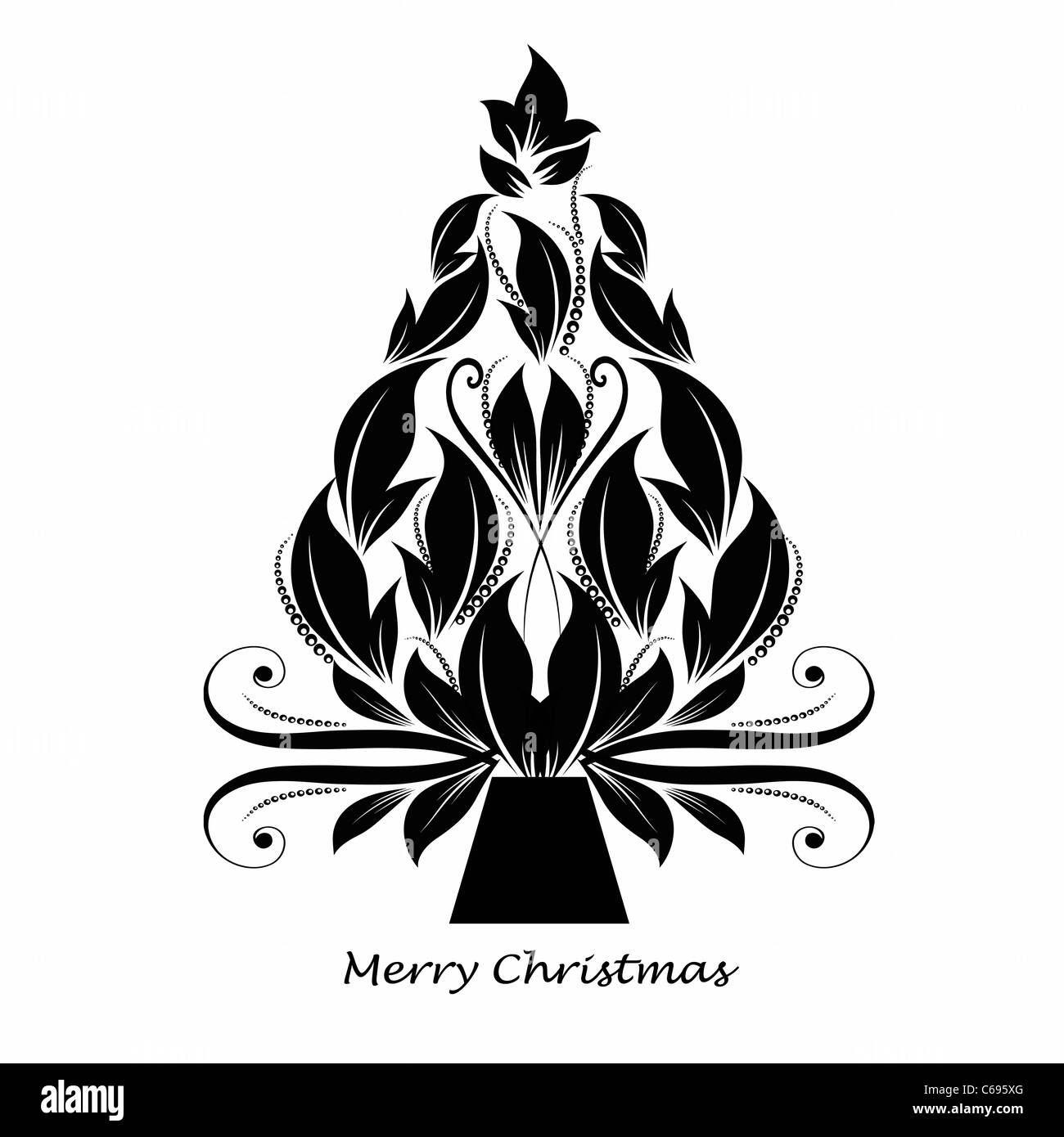 Beautiful abstract christmas tree isolated on black background Stock ...