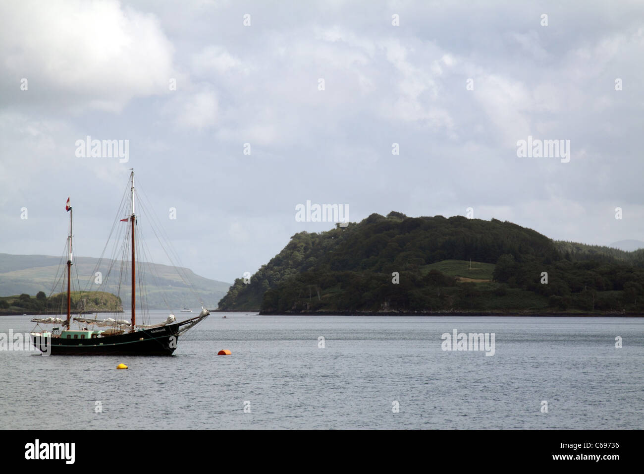 Tallship at anchor off Tobermory Stock Photo Alamy