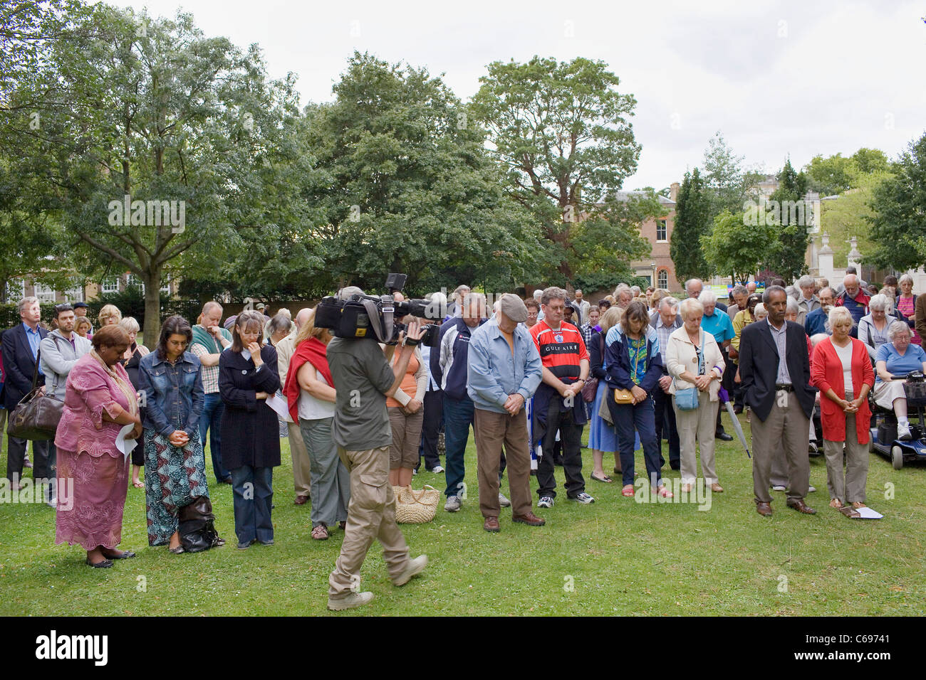 A vigil in Ealingfor Richard Mannigton Bowes, a 68-year old man killed in the London riots August 2011 Stock Photo