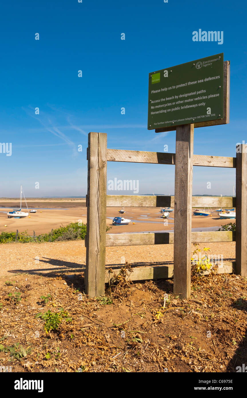 A Natural England Environmental Agency sign at Wells-next-the-sea , Norfolk , England , Britain , Uk Stock Photo