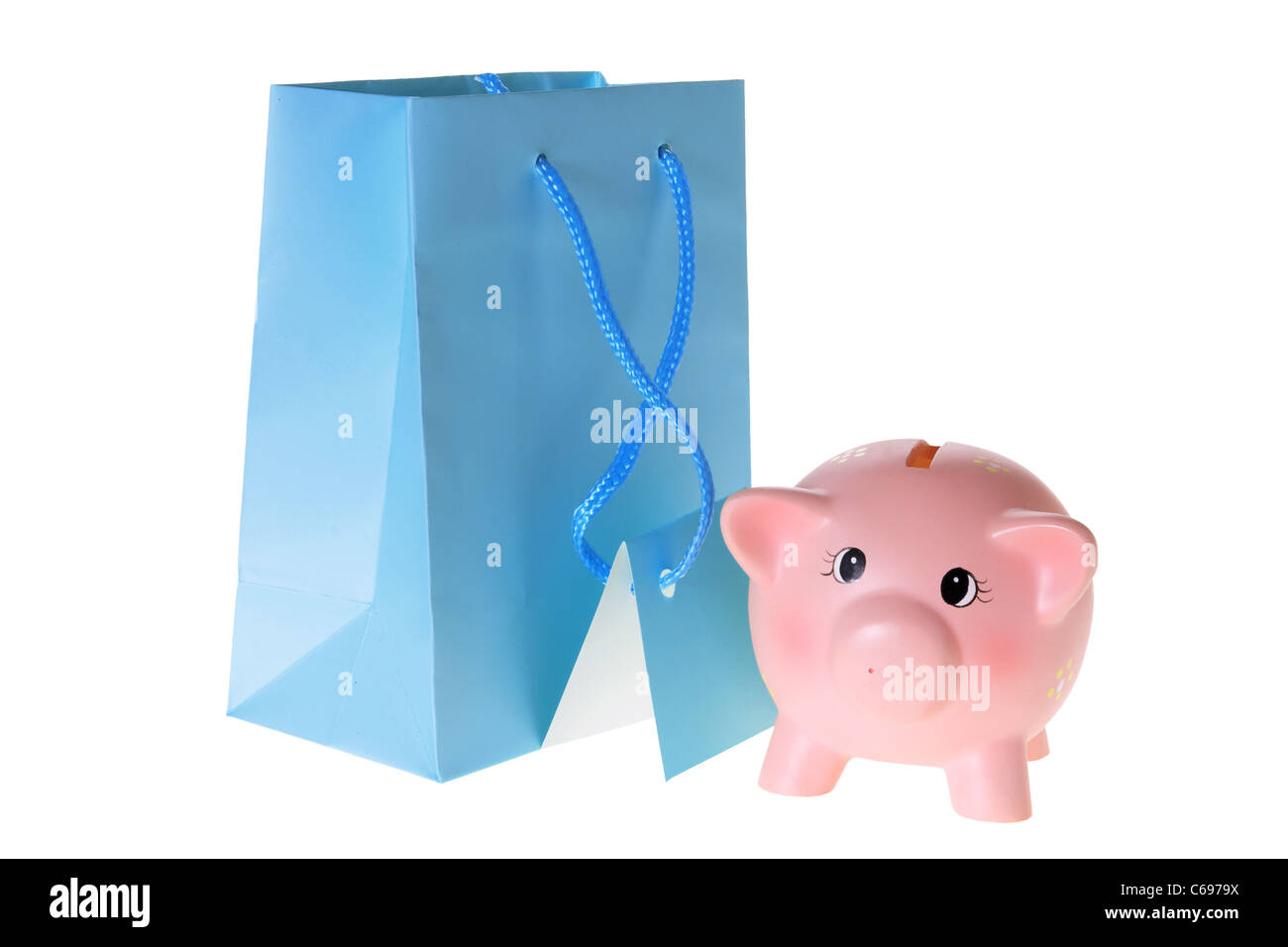 Piggy Bank and Gift Bag Stock Photo