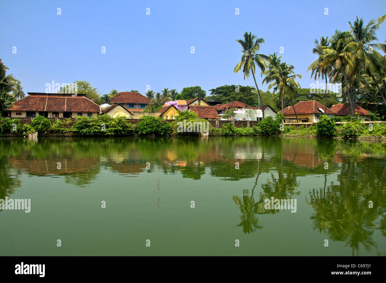 Lake at Mattancherry or Dutch Palace Jew Town Kochi Kerala South India Stock Photo