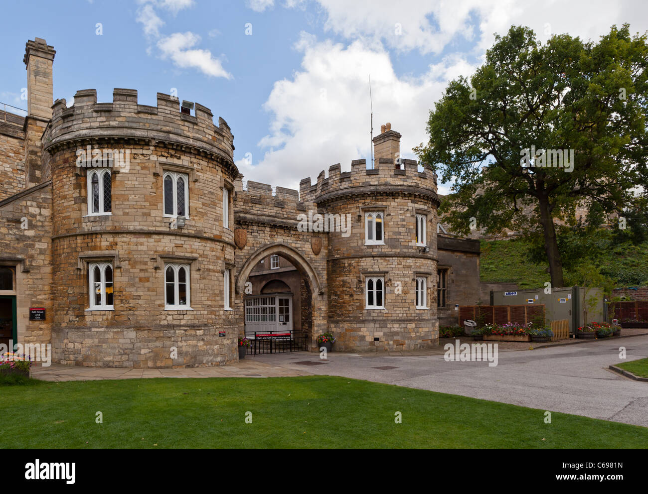East gate with Gatehouse of the Lincoln castle - Lincoln, Lincolnshire, UK, Europe Stock Photo