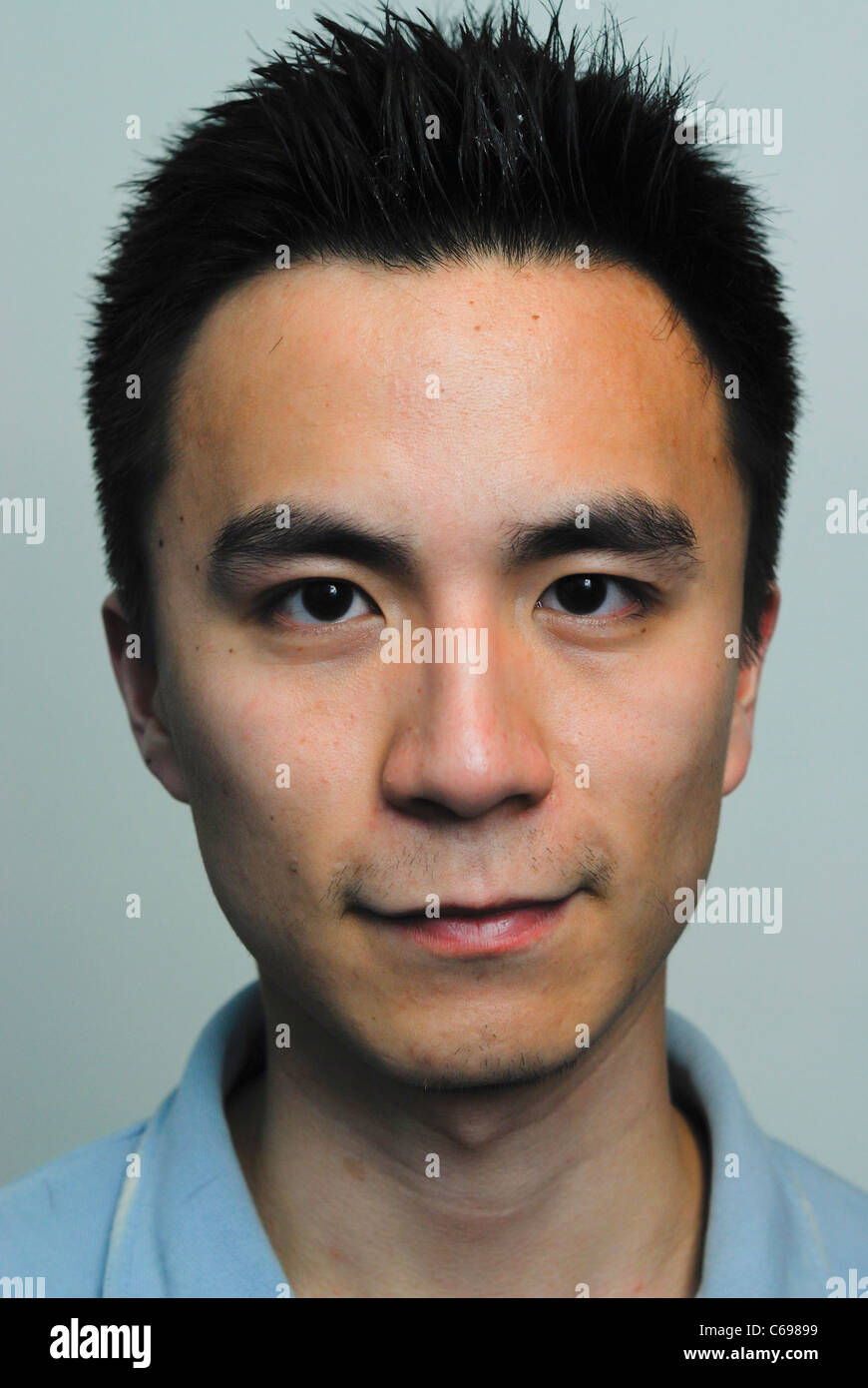 Portrait Young Chinese man face frontal Stock Photo - Alamy, man face 