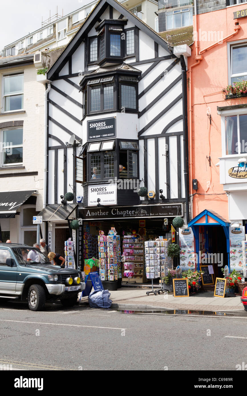 Tourist shop with restaurant above in Brixham Devon Stock Photo Alamy