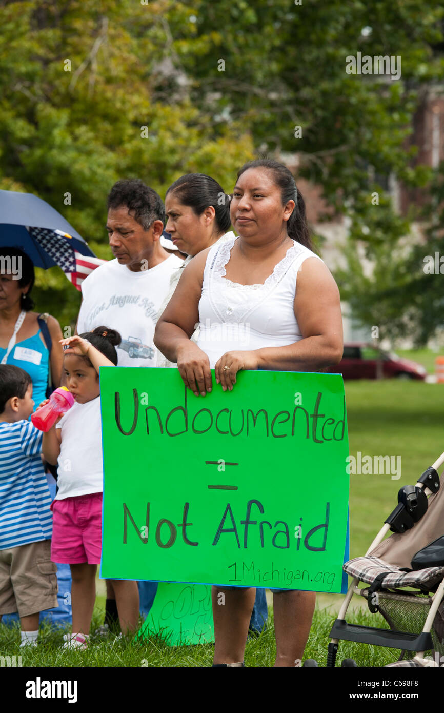 Rally Against Racial Profiling by Border Patrol Officers Stock Photo