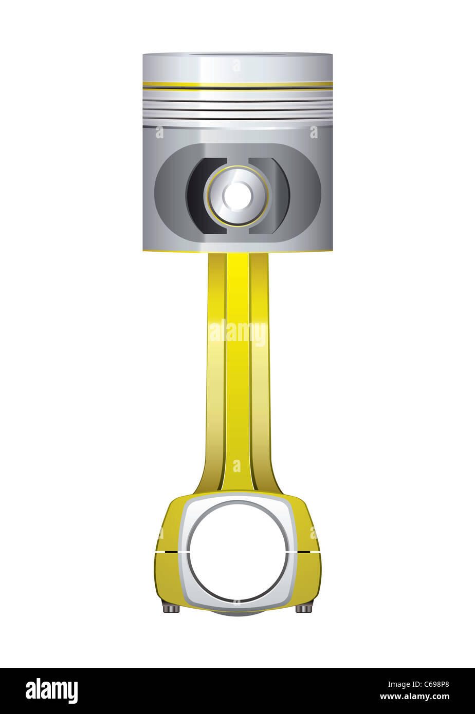 Engine silver and gold metal piston upgrade part Stock Photo Alamy