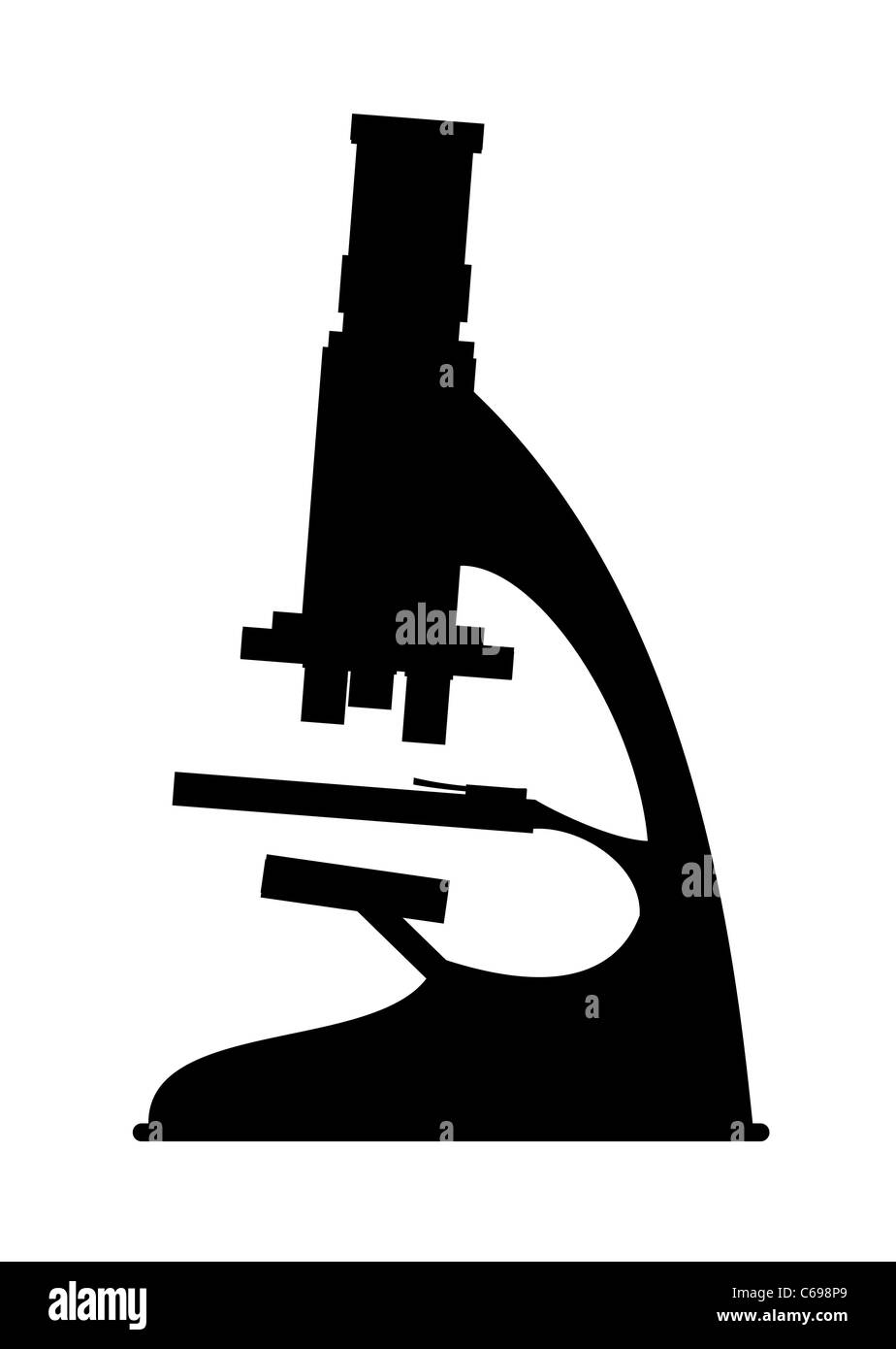 Abstract black silhouette Science microscope Stock Photo