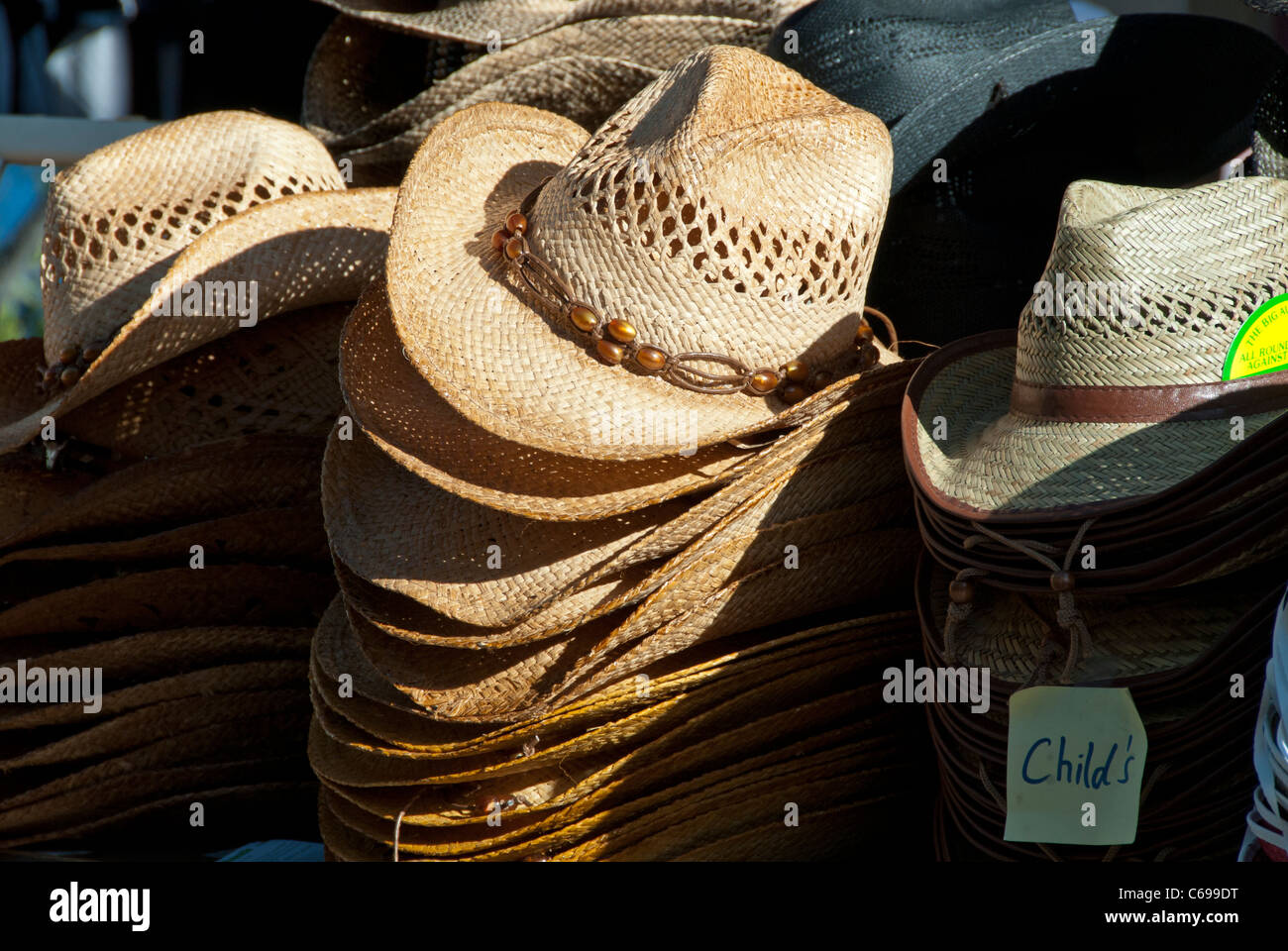 Stack of cowboy hats for sale Stock Photo Alamy