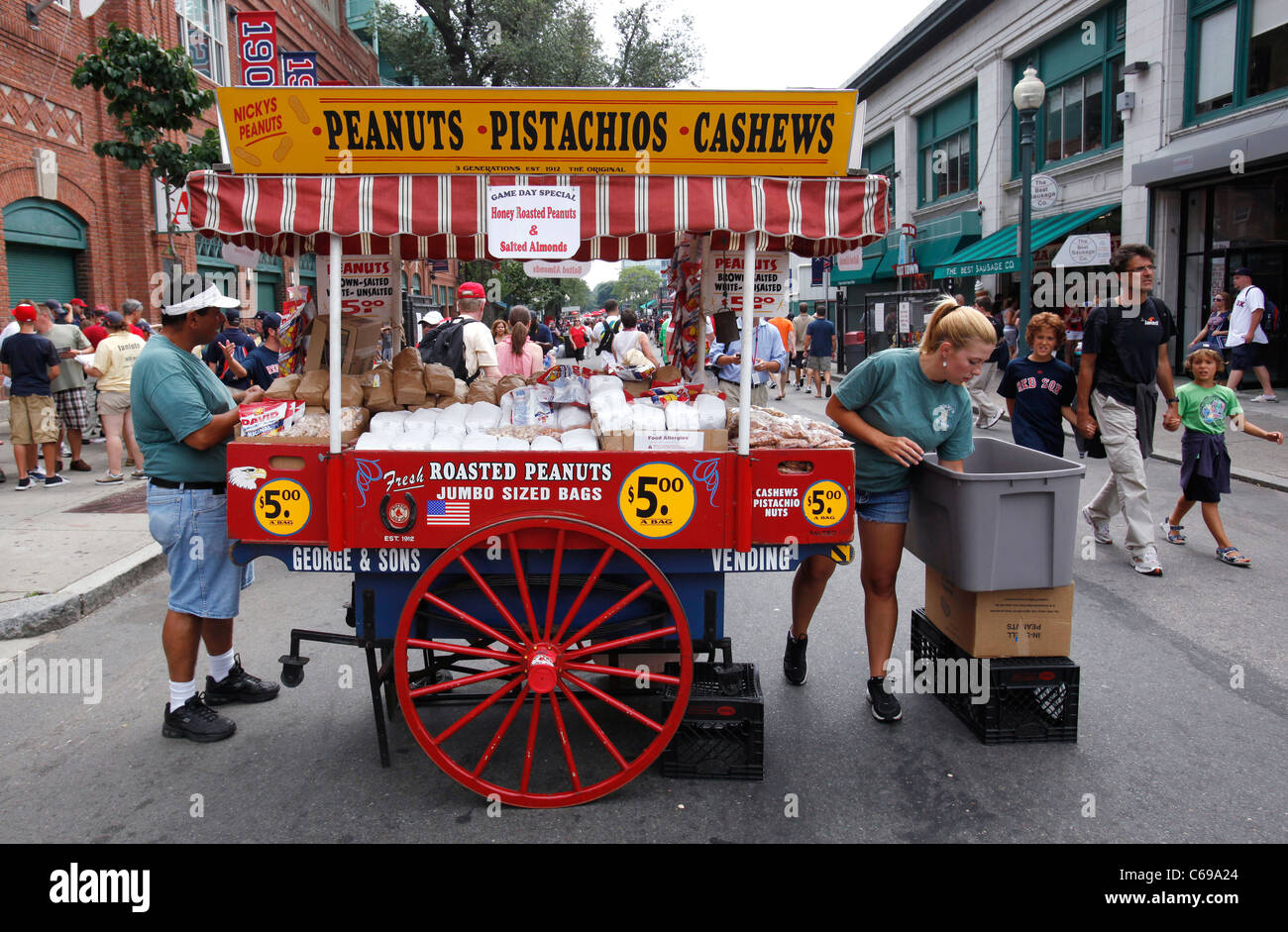 Peanut vendor outside Fenway Park in Boston Stock Photo Alamy