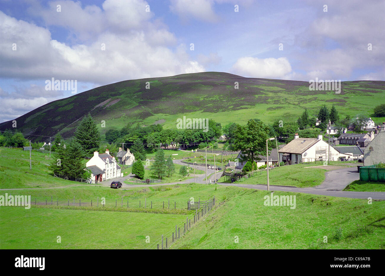 Village of Wanlockhead nestled in the Lowther Hills, Nithsdale, Dumfries and Galloway, Scotland, UK Stock Photo