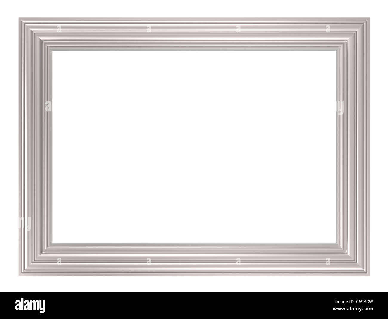 Silver frame isolated on white background Stock Photo - Alamy