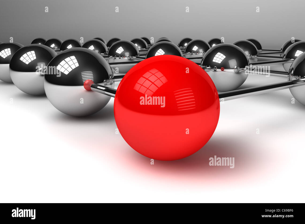 Concept of network/connection and communication with spheres Stock Photo