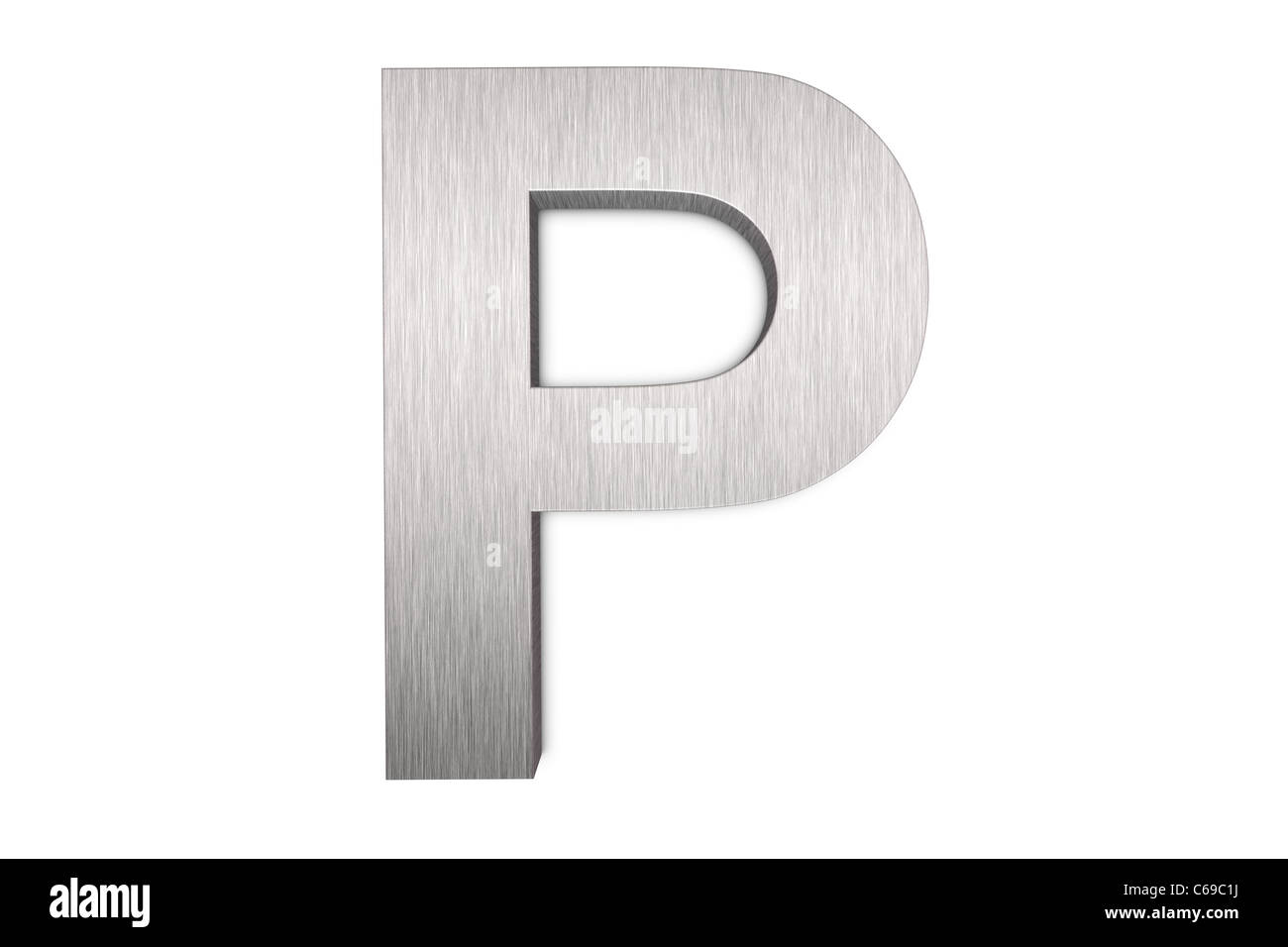 Brushed metal letter P Stock Photo Alamy