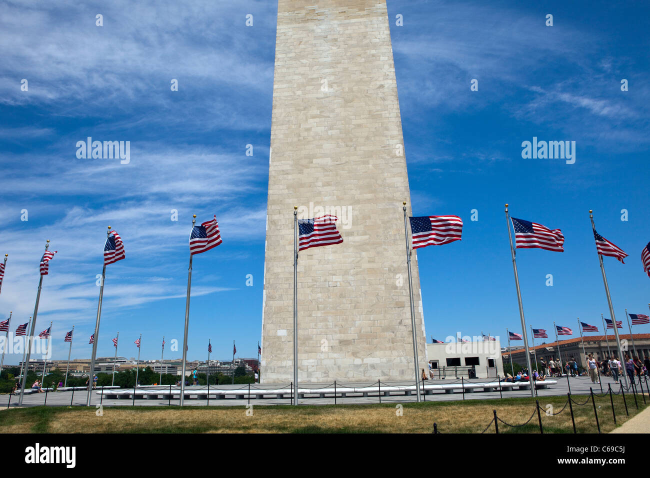 A view of the George Washington Monument in the National Mall in Washington DC Stock Photo
