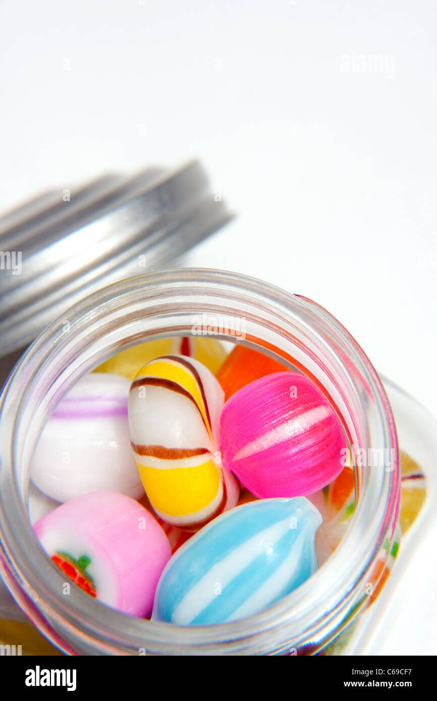 Colorful Candies inside Glass Jar Stock Photo Alamy