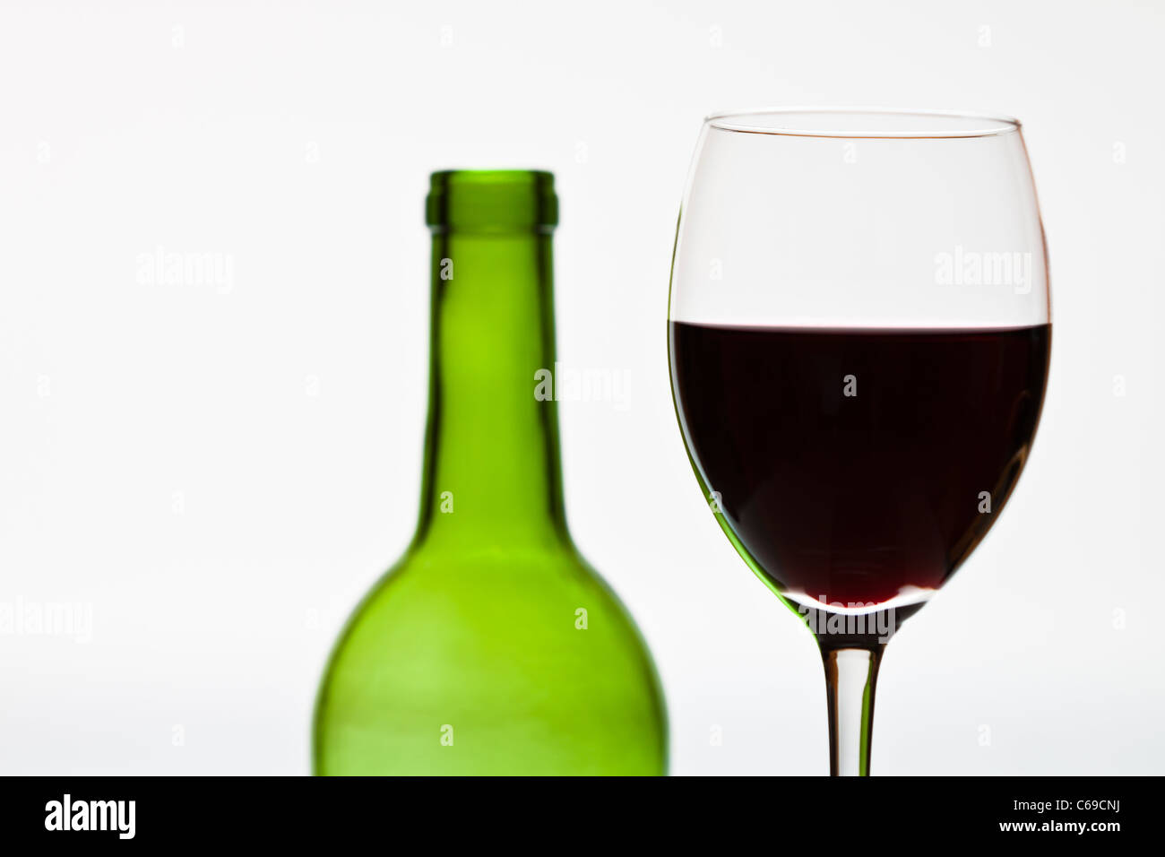 Bottle wine and glass isolated Stock Photo Alamy