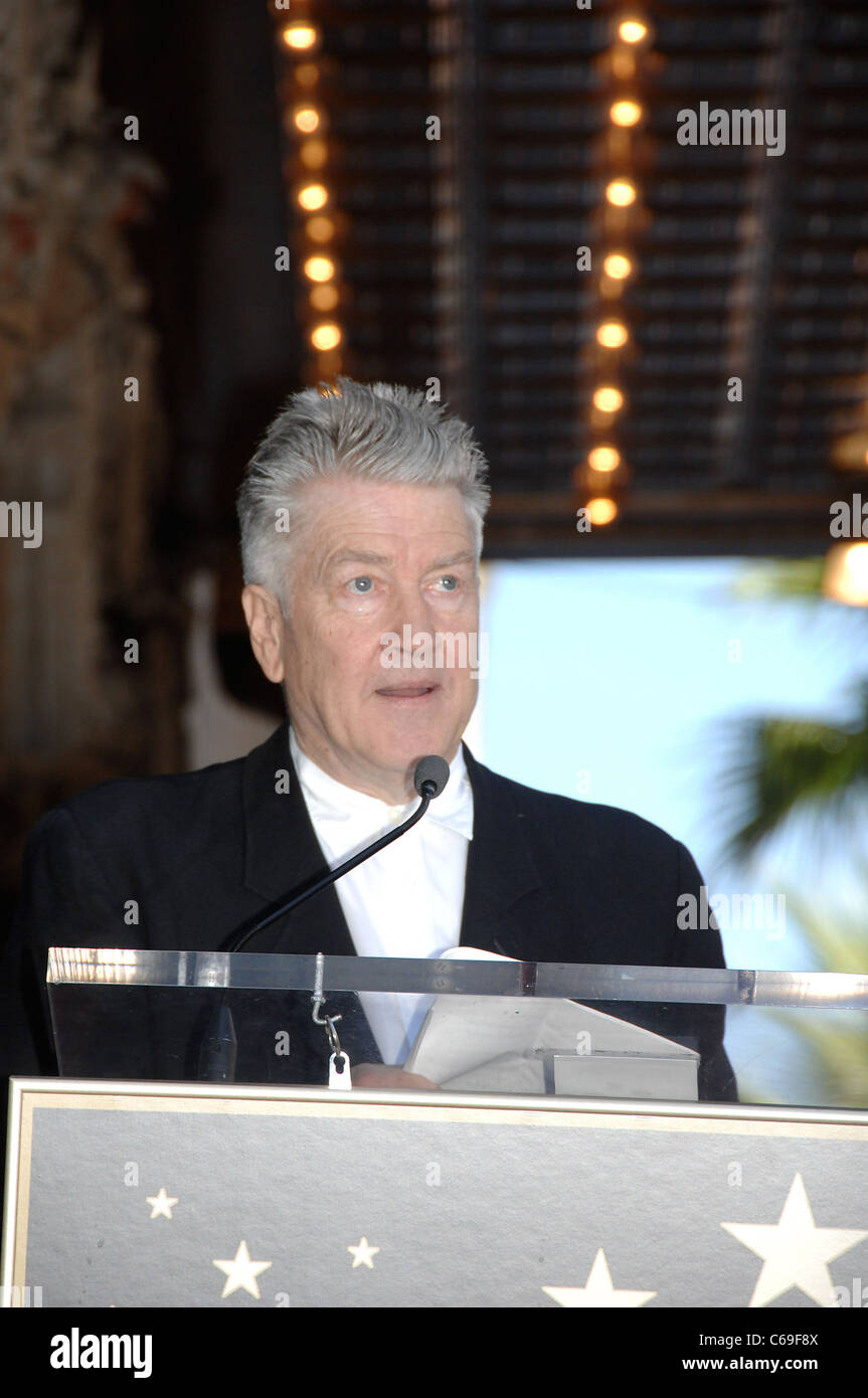 David Lynch at the induction ceremony for Star on the Hollywood Walk of Fame Ceremony for Sissy Spacek, Hollywood Boulevard, Los Angeles, CA August 1, 2011. Photo By: Michael Germana/Everett Collection Stock Photo