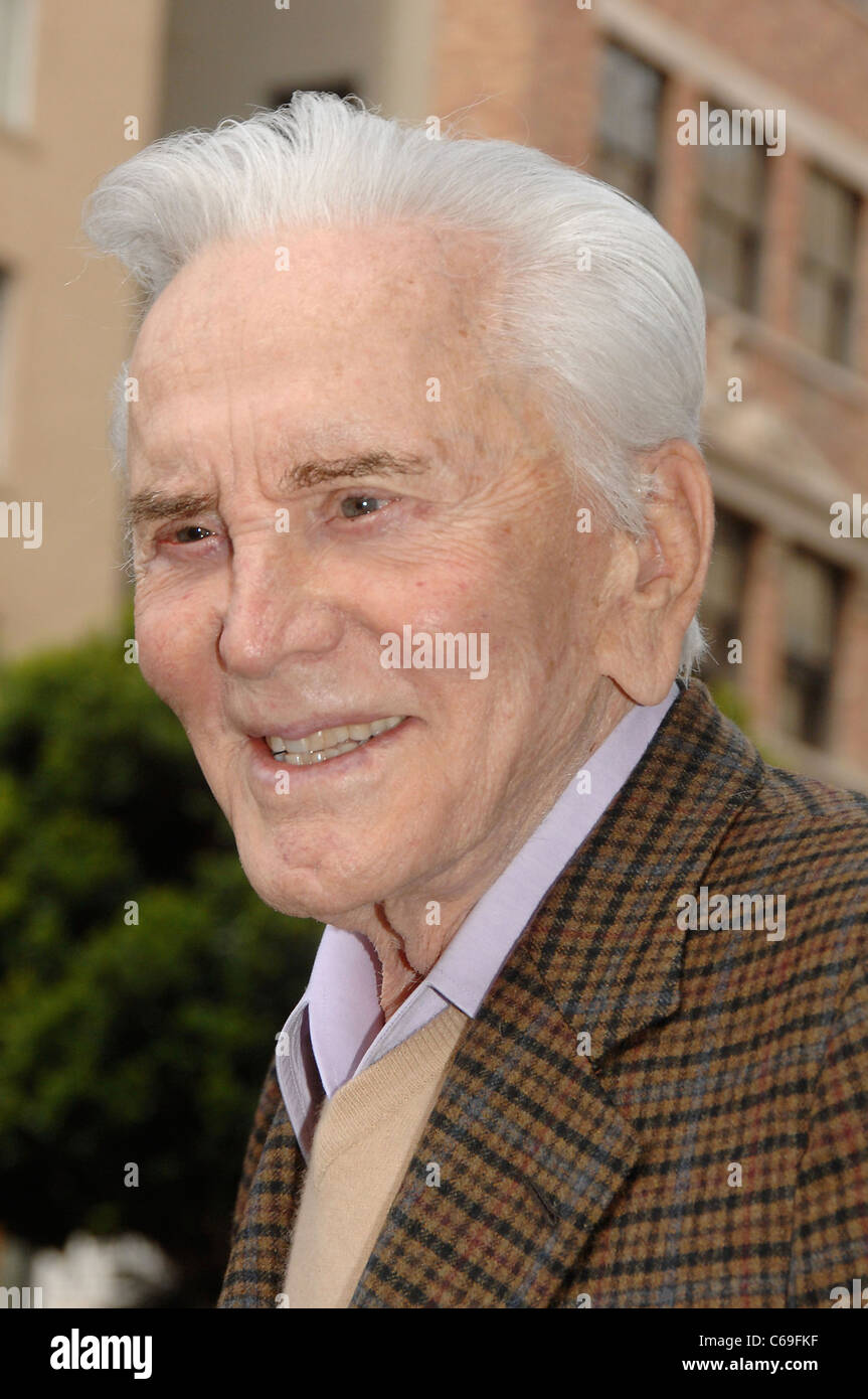 Kirk Douglas at the induction ceremony for Star on the Hollywood Walk of Fame Ceremony for Zubin Mehta, Vine Street, Los Angeles, CA March 1, 2011. Photo By: Michael Germana/Everett Collection Stock Photo
