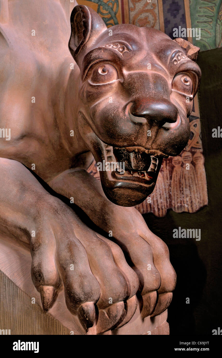 Germany, Eisenach: Mythological stone carved animal inside of the Palas at Wartburg Castle Stock Photo
