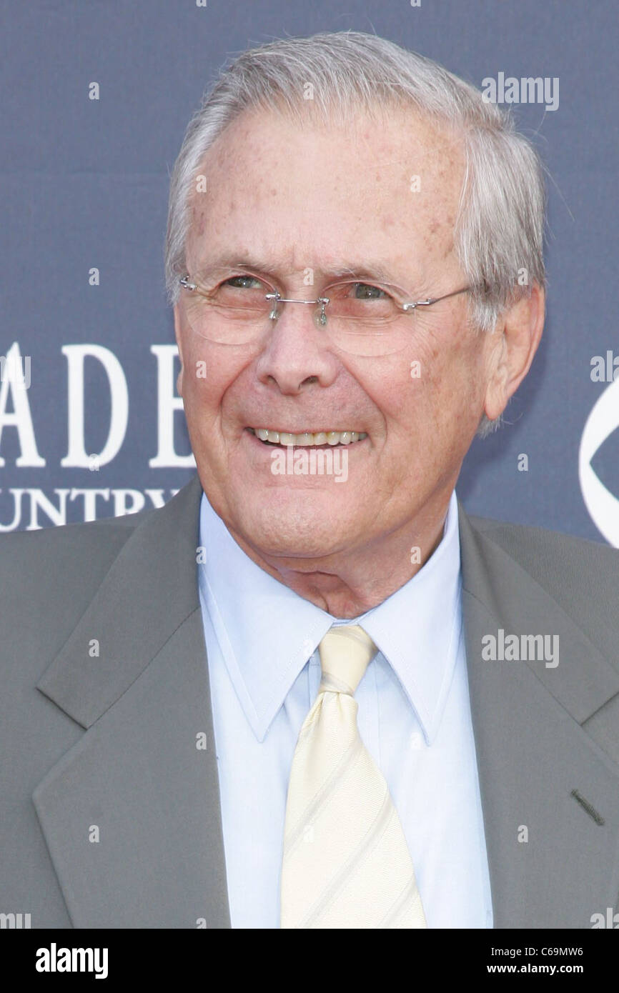 Donald Rumsfeld at arrivals for Academy of Country Music ACM Awards 2011 - Arrivals, MGM Grand Garden Arena, Las Vegas, NV April 3, 2011. Photo By: James Atoa/Everett Collection Stock Photo