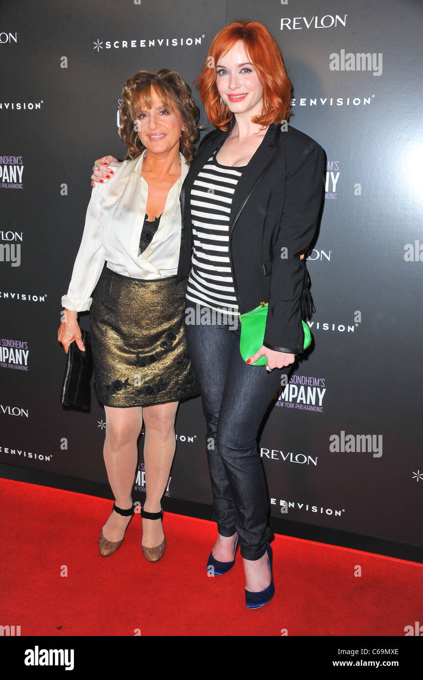 Patti Lupone, Christina Hendricks at arrivals for Premiere Screening of Filmed Version of COMPANY Revival, NYIT Auditorium on Broadway, New York, NY June 8, 2011. Photo By: Gregorio T. Binuya/Everett Collection Stock Photo