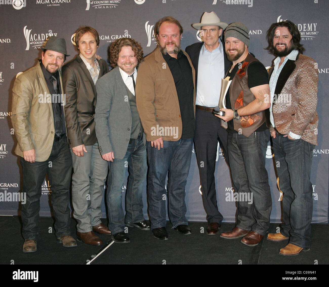 Zac Brown Band, James Taylor in the press room for Academy of Country