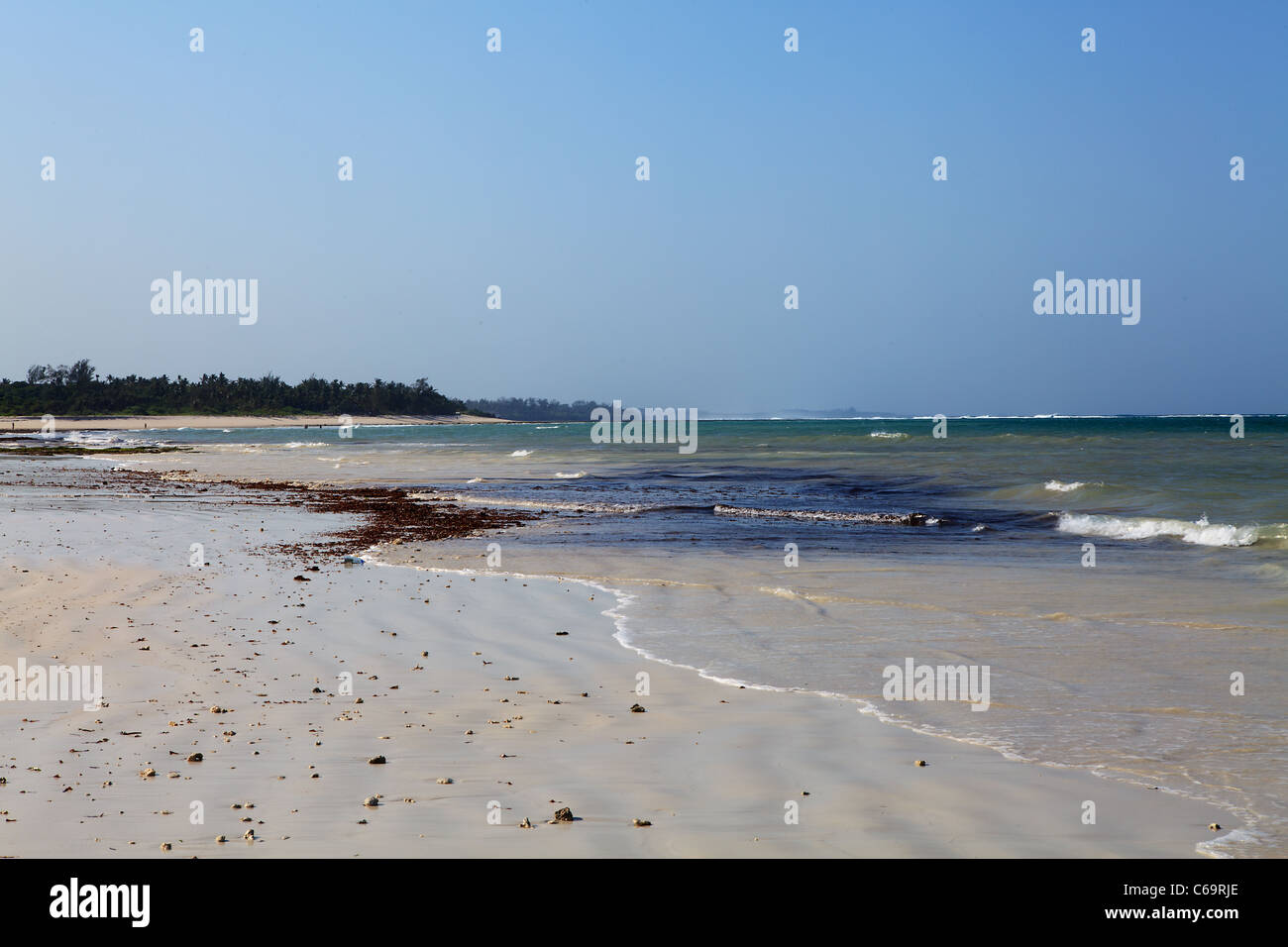 Empty Dania beach in Kenya on the Indian ocean Stock Photo