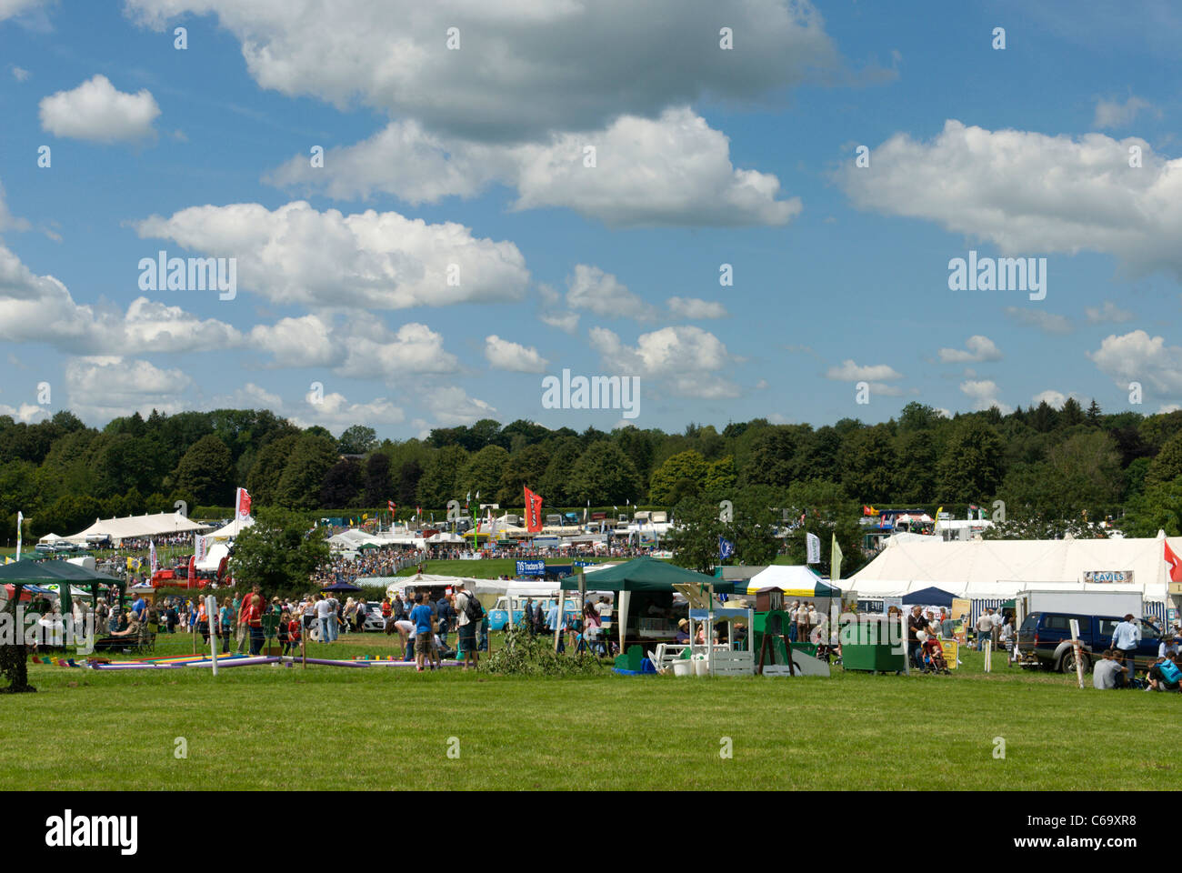 General view of the scene at a country show in Mid Devon Stock Photo