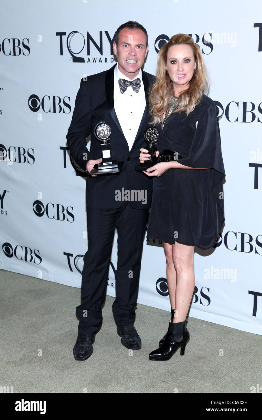 Tim Chappel, Lizzy Gardiner in the press room for American Theatre Wing's 65th Annual Antoinette Perry Tony Awards - PRESS ROOM, Beacon Theatre, New York, NY June 12, 2011. Photo By: Andres Otero/Everett Collection Stock Photo