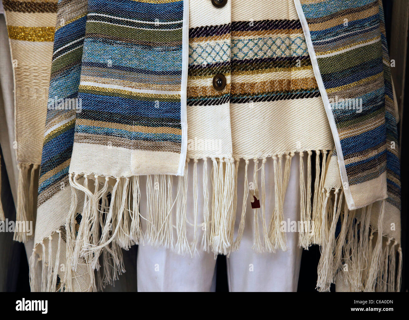 Hebrew israelite clothes Tzitzit Fringes and ribbon sash linen