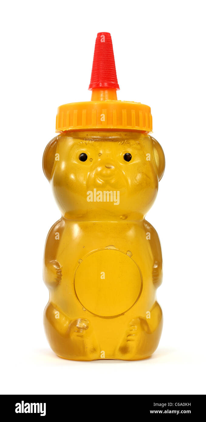Honey in plastic bear container Stock Photo Alamy