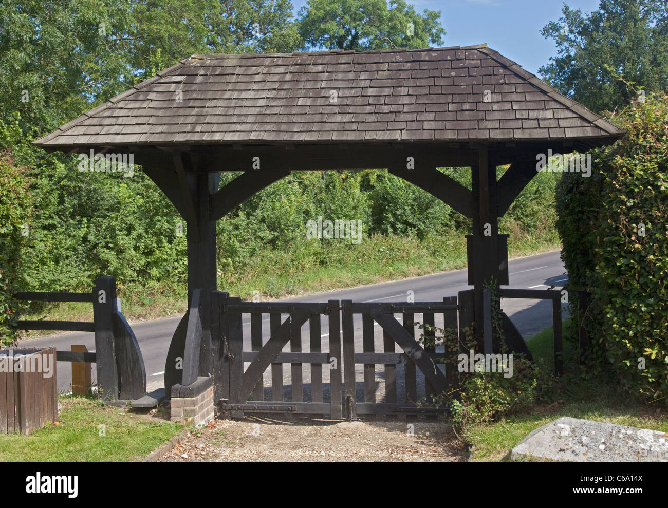 Lych Gate at St Marys Church, Hartley Wintney, Hampshire, England Stock Photo