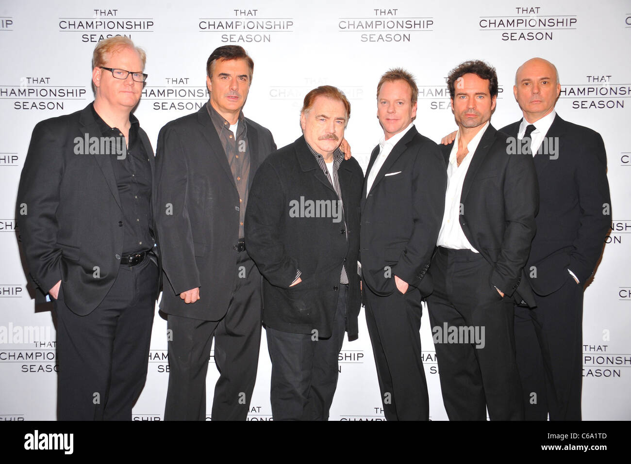Jim Gaffigan, Brian Cox, Chris Noth, Kiefer Sutherland, Jason Patric, Gregory Mosher in attendance for THAT CHAMPIONSHIP SEASON Stock Photo