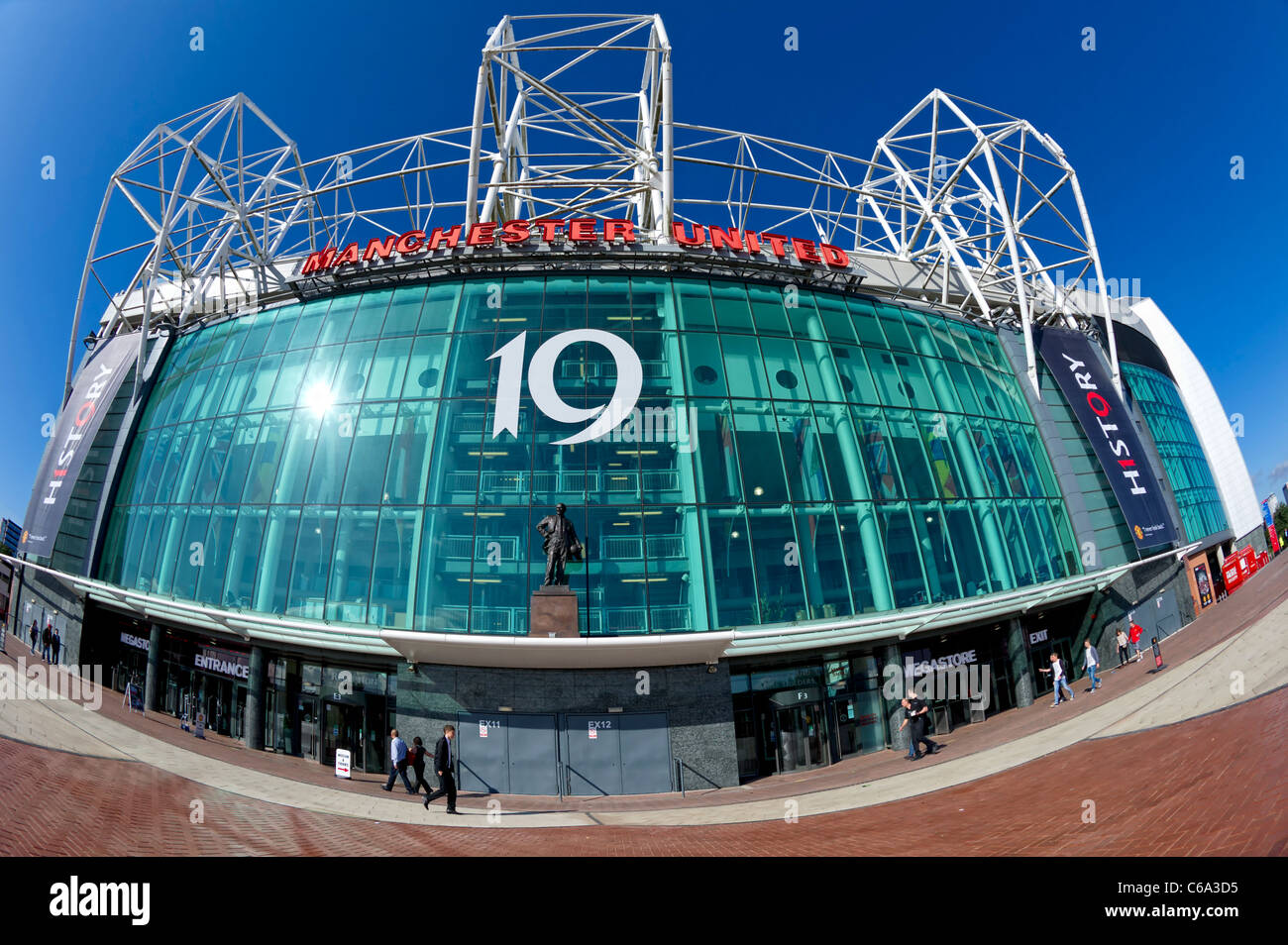 Main entrance of Manchester United Football Club's ground at Old Trafford in Manchester, England. Stock Photo