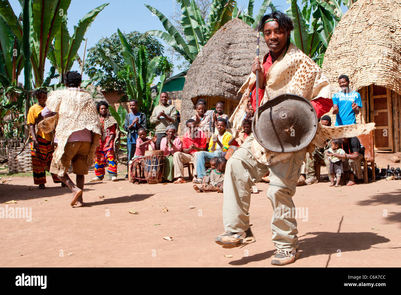 Traditional Dorze Tribal Dancing At The Village Of Chencha Near Arba 