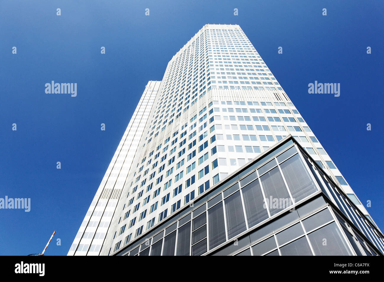 European Central Bank Tower, ECB tower, EZB Tower, facade, creative, urban, Frankfurt am Main, Hesse, Germany, Europe Stock Photo