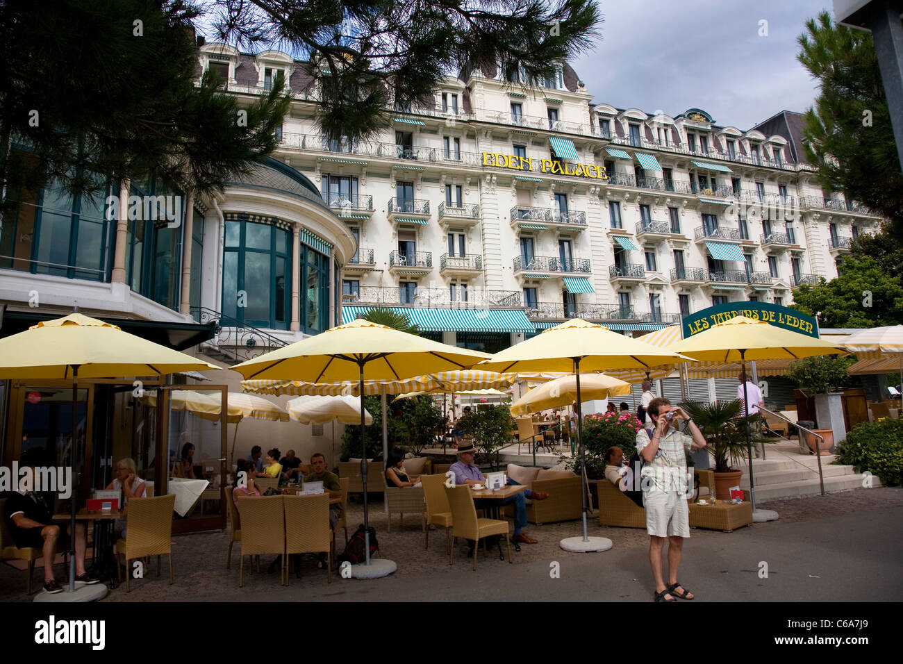 Eden Hotel on Montreux Promenade Stock Photo - Alamy