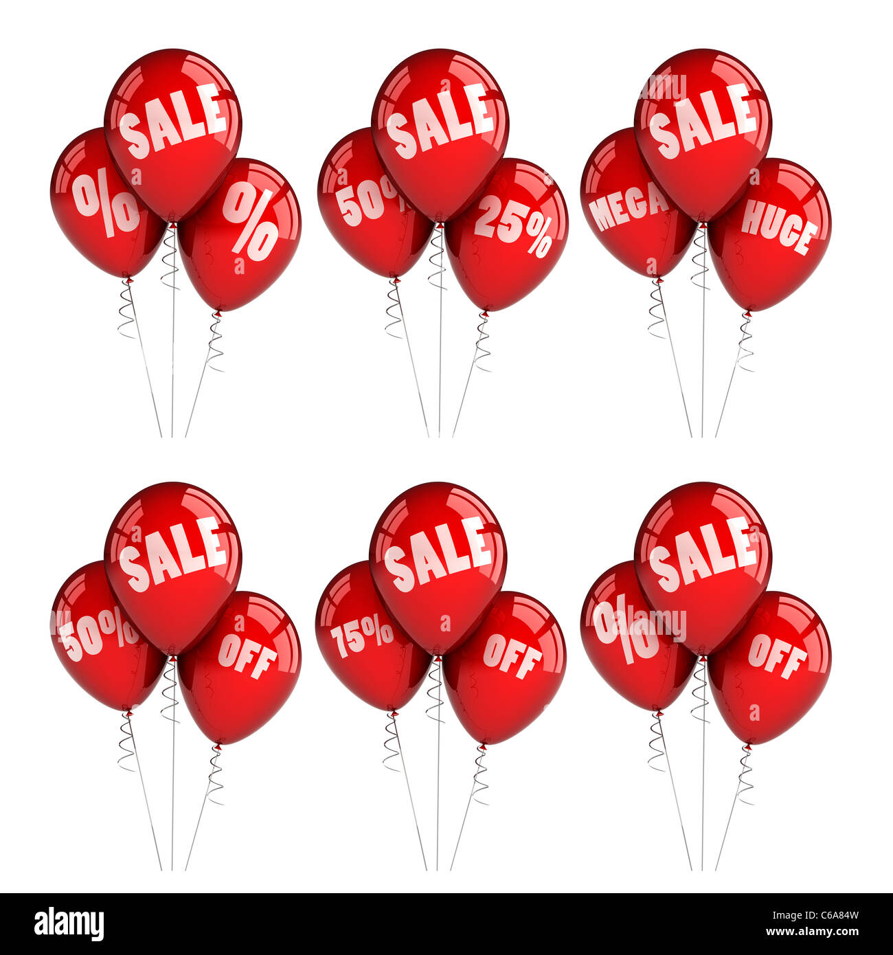 Six different party balloons Stock Photo Alamy