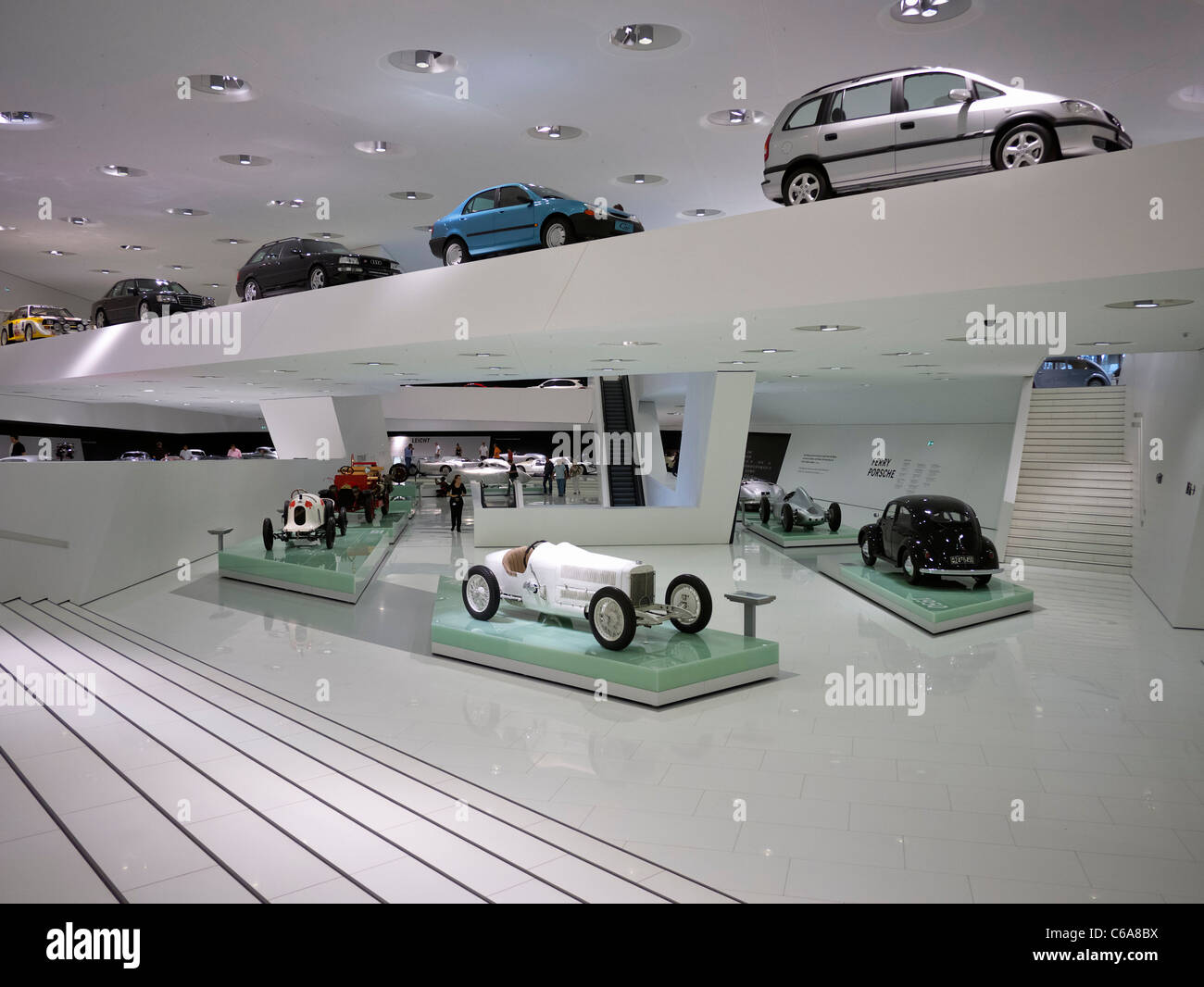 Interior of Porsche Museum in Stuttgart Germany Stock Photo