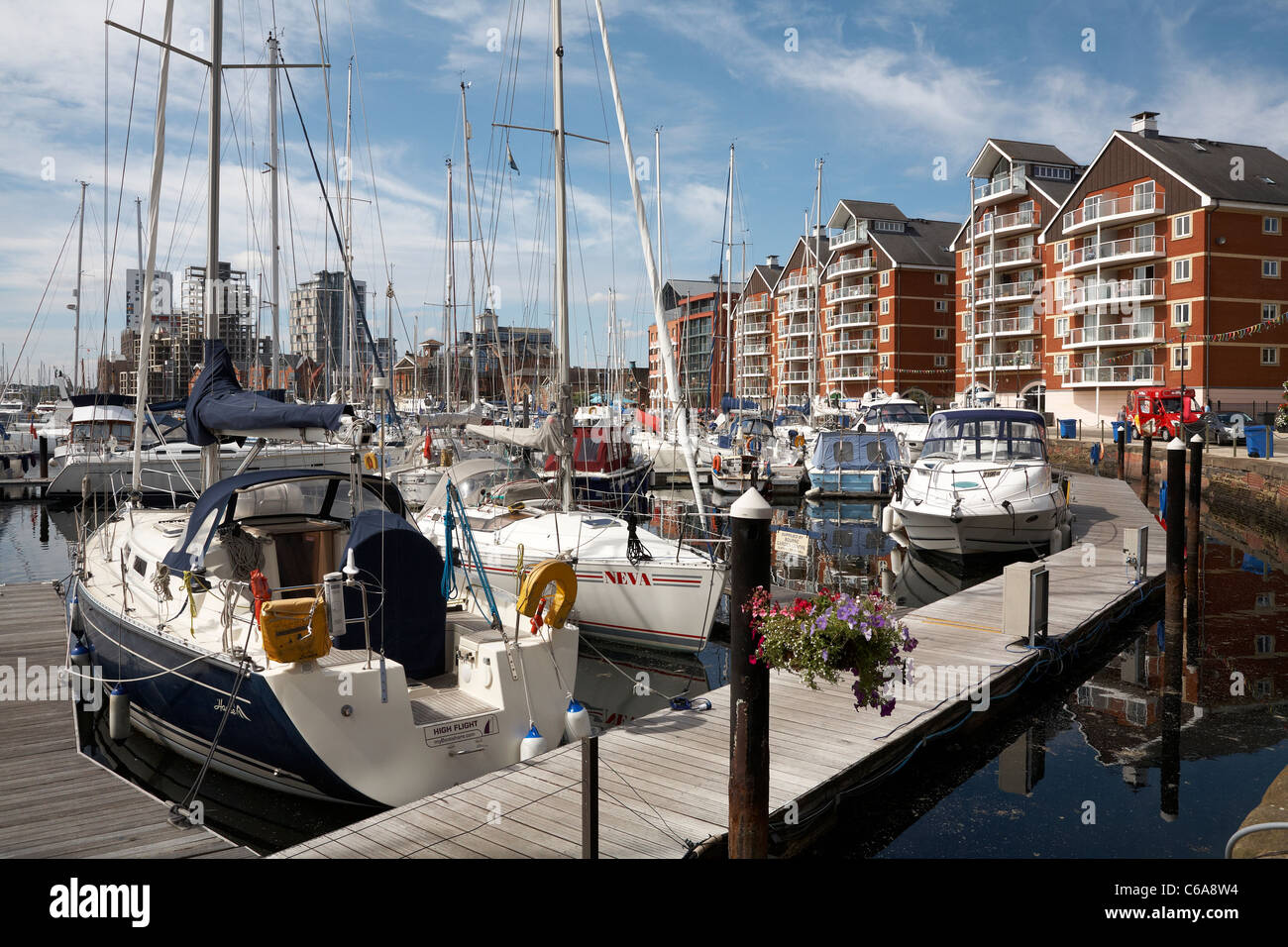 Great Britain England Suffolk Ipswich Waterside Neptune Marina looking