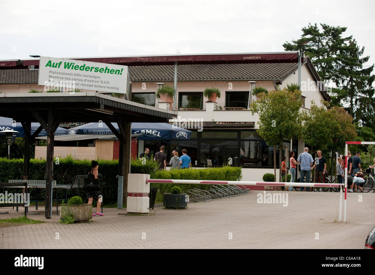 Haus Berger Caravan Site Rodenkirchen Koln Cologne Germany Stock