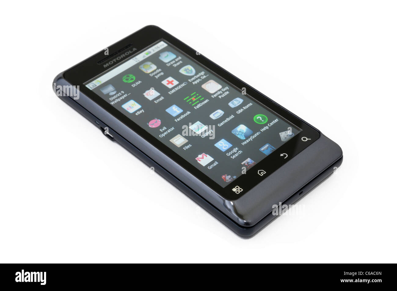 Droid 2 smartphone with Android operating system showing apps on screen  Stock Photo - Alamy