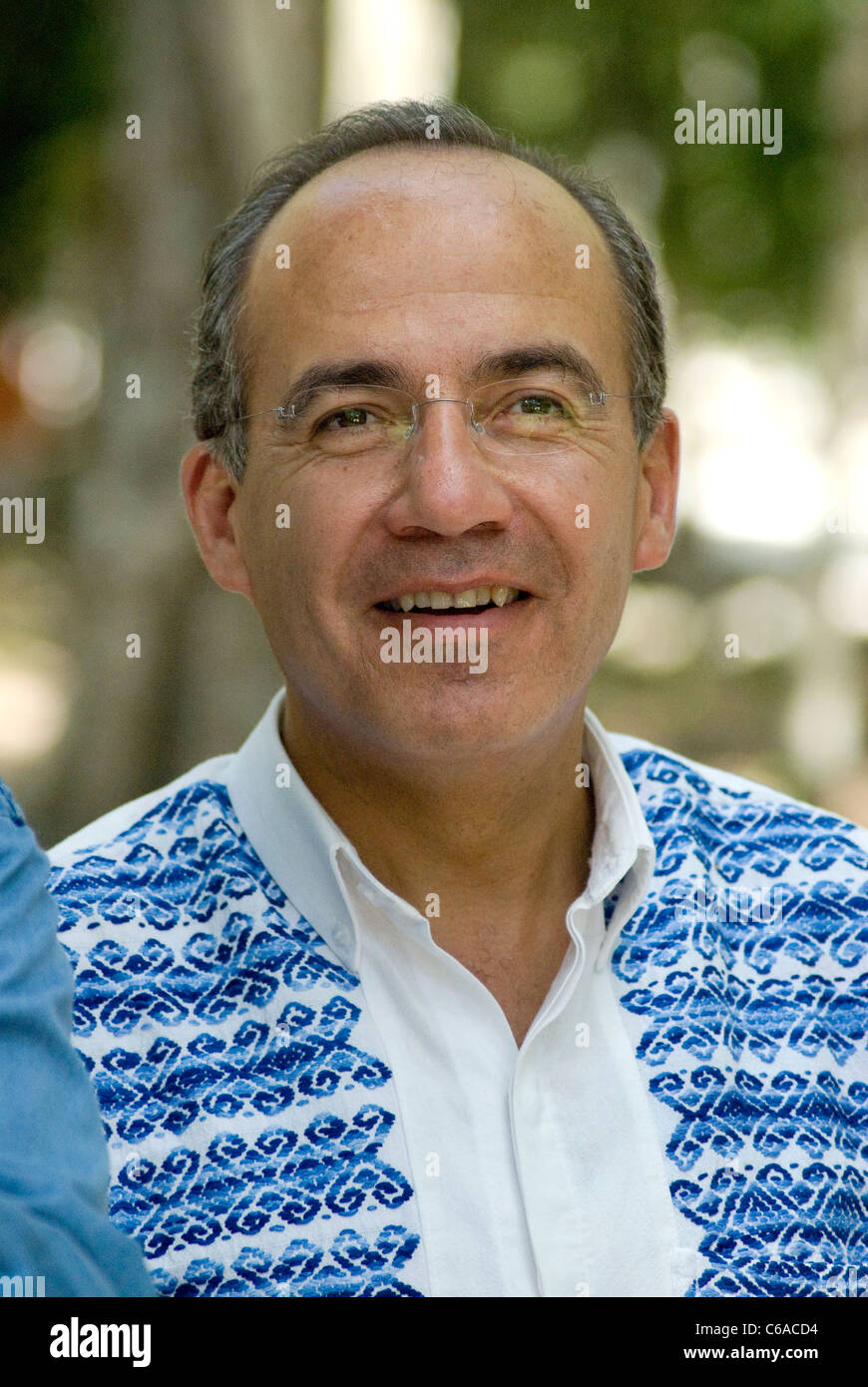 Presdient Felipe Calderon of Mexico tour Calakmul Stock Photo Alamy