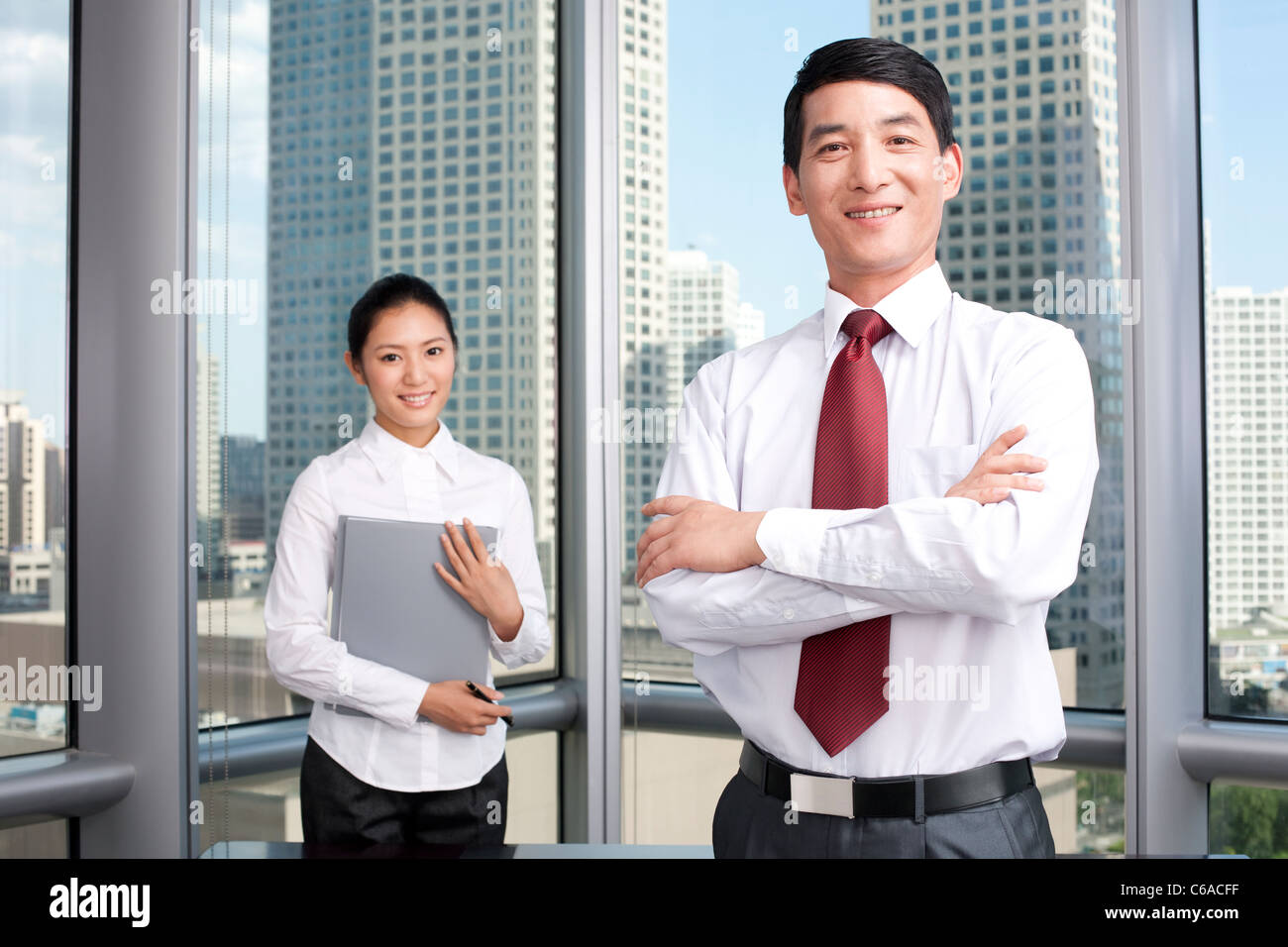 Portrait of businesspeople at the office Stock Photo - Alamy