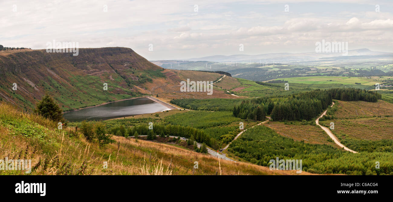 Llyn Fawr reservoir in Wales Stock Photo