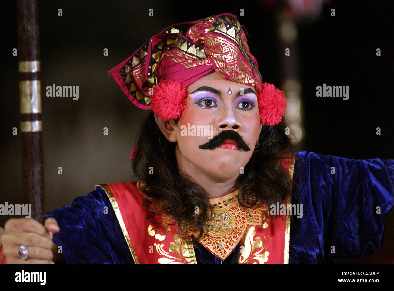 Gamelan dancer performing during Bali Arts Festival. Stock Photo
