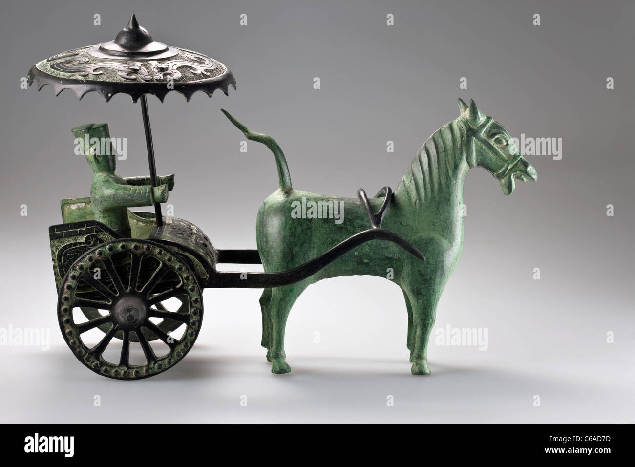 Chinese Bronze Cart with Horses Chinese Bronze Cart with Horses
