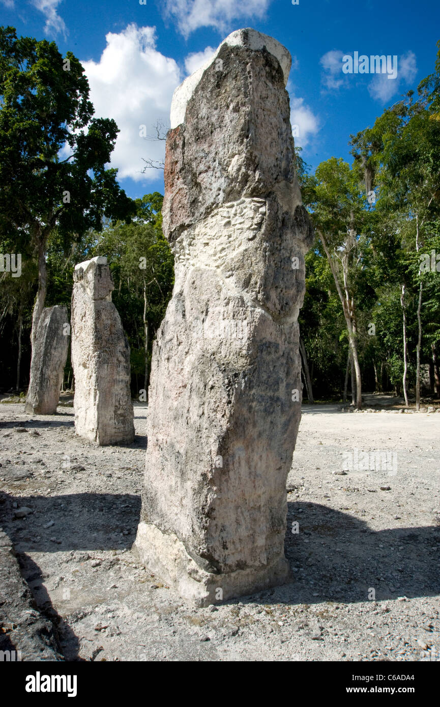 Ancient carved stones at Calakmul in Mexico Stock Photo - Alamy